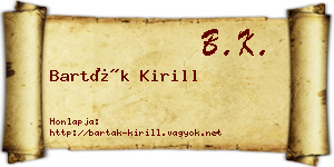 Barták Kirill névjegykártya